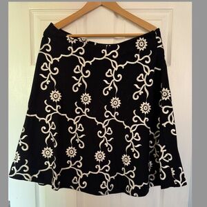 Gently Used A-line Vintage Betsey Johnson Black TONS of embroidery Skirt Large